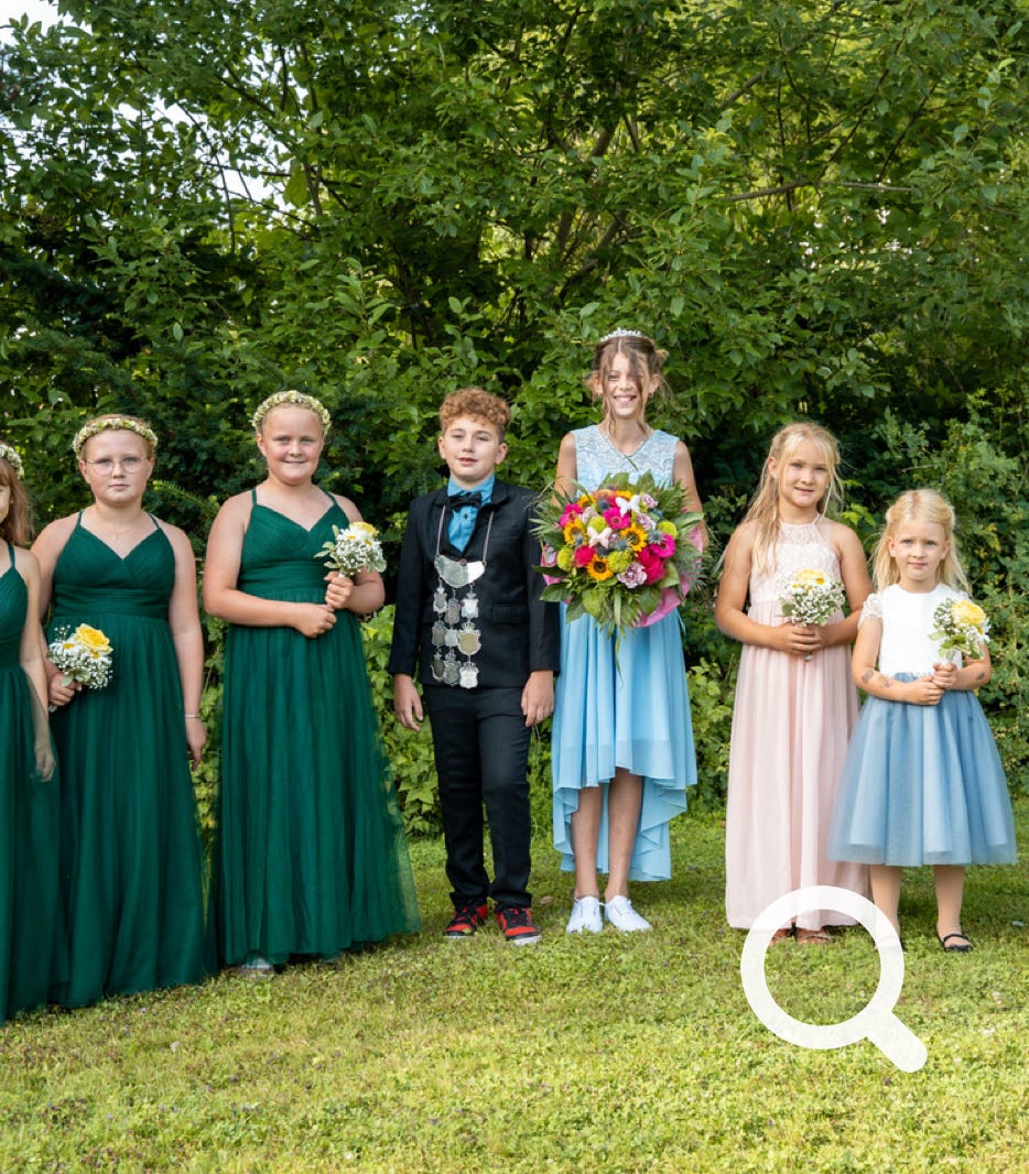 Kinderkönigspaar   Louis Ashauer  mit Königin  Hannah Lamotte